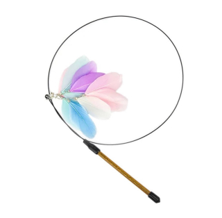 Prut s barevným peřím pro kočky