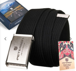 Pánský popruhový opasek s kovovou přezkou Peterson 