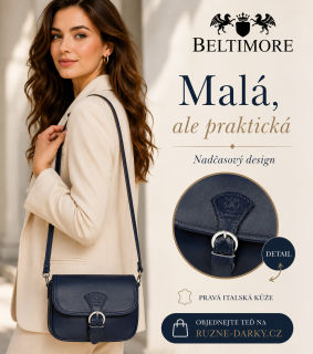 Luxusní malá dámská kožená kabelka Beltimore Blue Charm