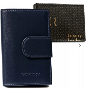 Střední dámská kožená peněženka Rovicky v modré barvě 