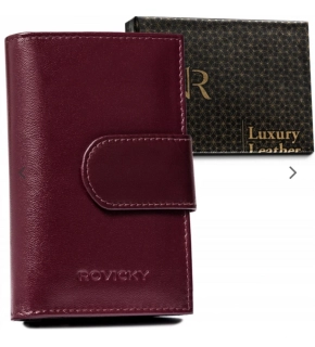 Střední dámská kožená peněženka Rovicky vínová