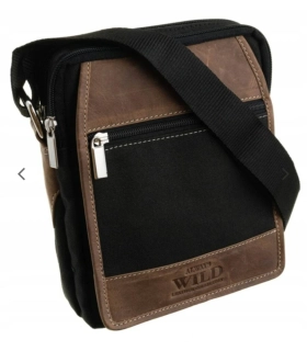 Pánská messenger taška z látky a kůže 