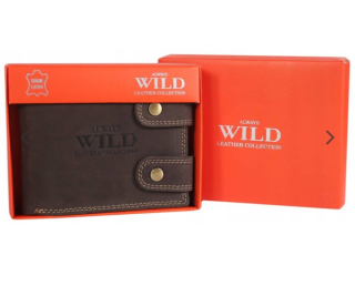 Velká pánská kožená peněženka Always Wild se zapínáním hnědá