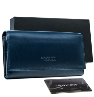 Prodloužená kožená peněženka Cavaldi modrá 