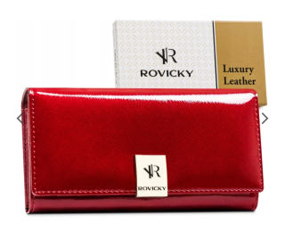 Velká dámská kožená lakovaná peněženka Rovicky 
