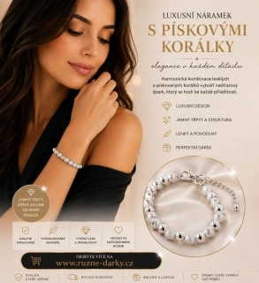 Luxusní náramek s pískovanými korálky