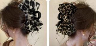 Luxusní skřipec do vlasů s leopardím vzorem