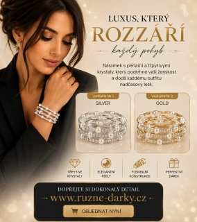 Luxusní perlový náramek s krystaly 