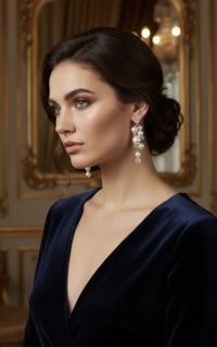Perlové náušnice Royal Cascade stříbrné barvy