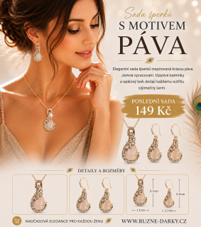 Sada šperků s motivem páva