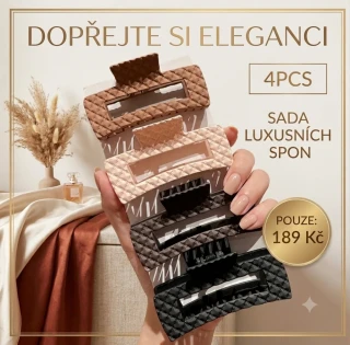 Sada luxusních skřipců do vlasů s prošívaným reliéfem