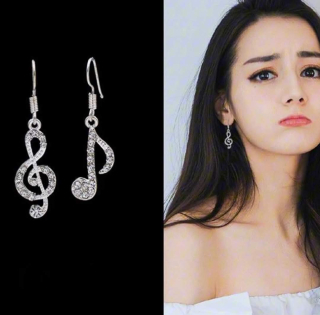 Náušnice houslový klíč a nota