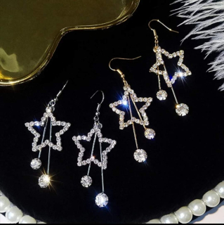 Dlouhé náušnice hvězdy 6,5 cm