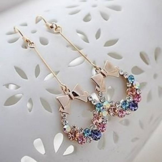 Dlouhé náušnice s mašličkou 